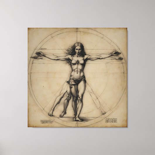Vitruvian Woman Canvas Afdruk (Voorkant)