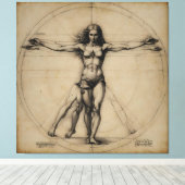 Vitruvian Woman Canvas Afdruk (Insitu (Houten vloer))