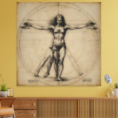 Vitruvian Woman Canvas Afdruk (Insitu (Woonkamer))