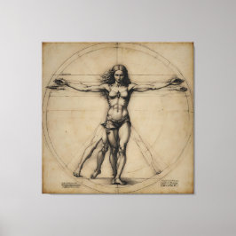Vitruvian Woman Canvas Afdruk