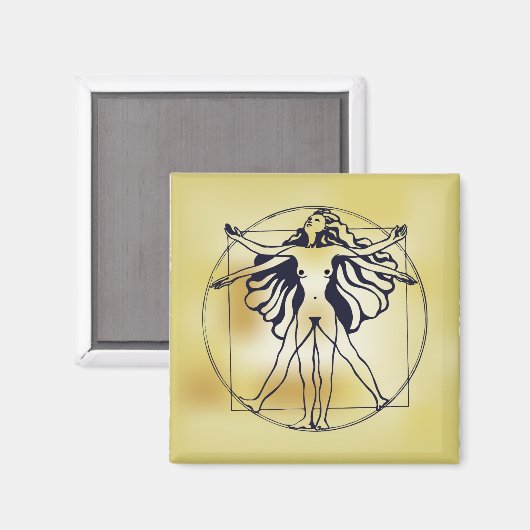 Vitruvian Woman Magneet (Voorkant / Achterkant)