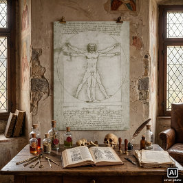 Vitruvianische Man door Leonardo da Vinci Poster