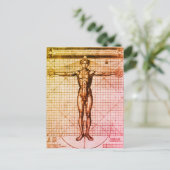 Vitruvius Man (Vitruvius: De architectura) Postcar Briefkaart (Staand voorkant)