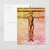 Vitruvius Man (Vitruvius: De architectura) Postcar Briefkaart (Voorkant / Achterkant)