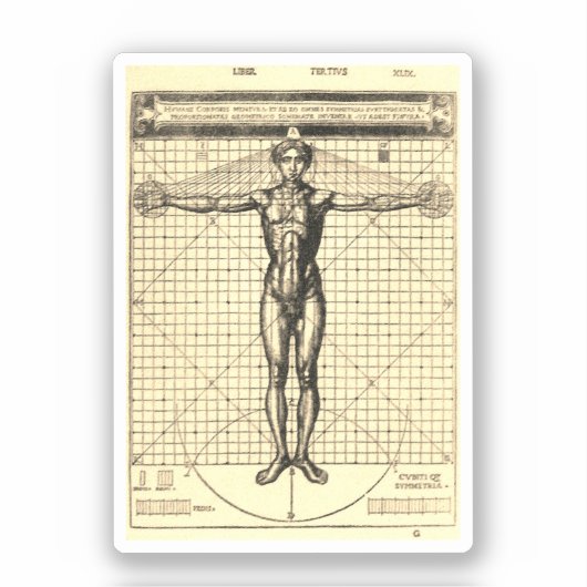 Vitruvius Man (Vitruvius: De architectura) Sticker (Voorkant)