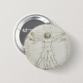 Vitruviusman van Leonardo da Vinci Ronde Button 5,7 Cm (Voorkant /achterkant)