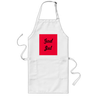 Vitt Julförkläde "God Jul" Lang Schort