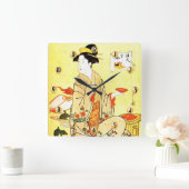 Vittage Japanse kunstklok Vierkante Klok (Huis)
