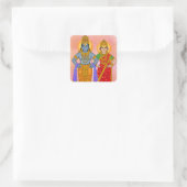 Vitthal Rukmini-sticker Vierkante Sticker (Tas)