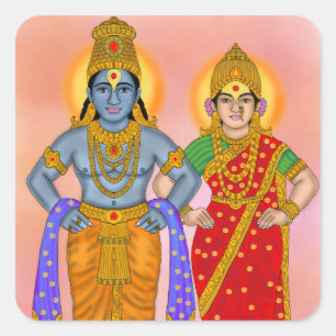Vitthal Rukmini-sticker Vierkante Sticker