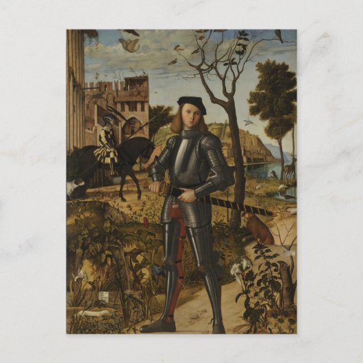 Vittore Carpaccio - Jonge ridder in een landschap Briefkaart (Voorkant)