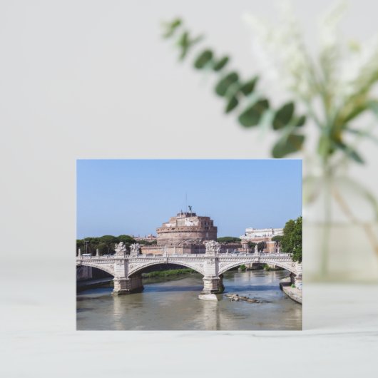 Vittorio Emanuele II-brug en Castel Sant'Angelo Briefkaart (Staand voorkant)