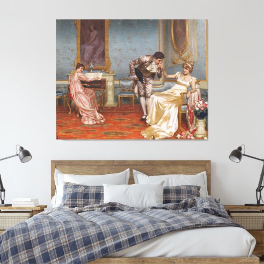 Vittorio Reggianini - De gitaar: Canvas Art Print (Insitu (Slaapkamer))