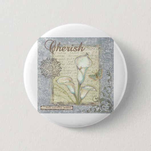 VIV21 Word 2 Cherish.tif Ronde Button 5,7 Cm (Voorkant)