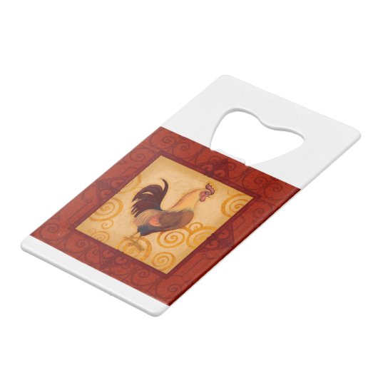 VIV53 Rooster 1.tif Creditkaart Flessenopener (Achterkant Gekanteld)