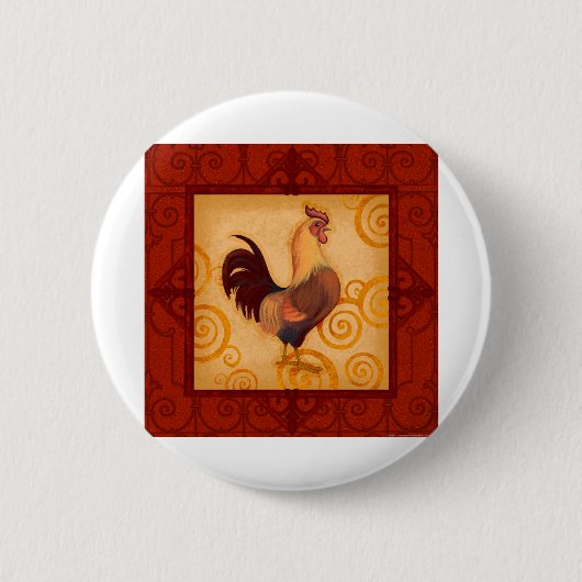 VIV53 Rooster 1.tif Ronde Button 5,7 Cm (Voorkant)