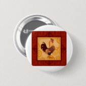 VIV53 Rooster 1.tif Ronde Button 5,7 Cm (Voorkant /achterkant)
