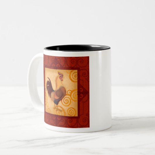 VIV53 Rooster 1.tif Tweekleurige Koffiemok (Voorkant links)