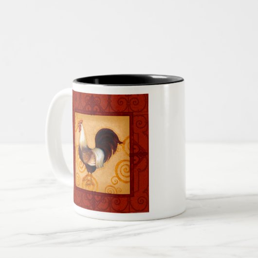VIV54 Rooster 2.tif Tweekleurige Koffiemok (Voorkant links)