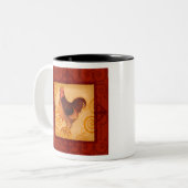 VIV55 Rooster 3.tif Tweekleurige Koffiemok (Voorkant links)