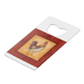 VIV56 Rooster 4.tif Creditkaart Flessenopener (Voorkant Gekanteld)