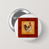 VIV56 Rooster 4.tif Ronde Button 5,7 Cm (Voorkant /achterkant)