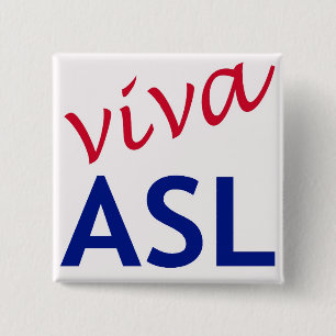 Viva ASL Vierkante Button 5,1 Cm