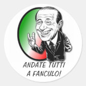 VIVA BERLUSCONI! RONDE STICKER (Voorkant)