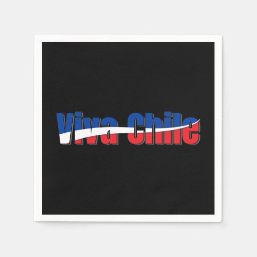 Viva Chili Patriottische Land Vlag Typografie Servet (Voorkant)