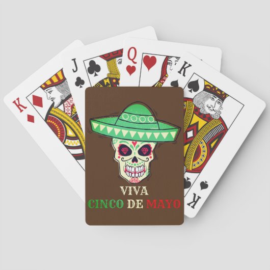 VIVA CINCO DE MAYO grappig cadeauidee van een skul Pokerkaarten (Achterkant)