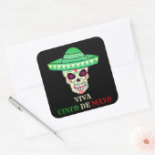 VIVA CINCO DE MAYO grappig cadeauidee van een skul Vierkante Sticker (Envelop)