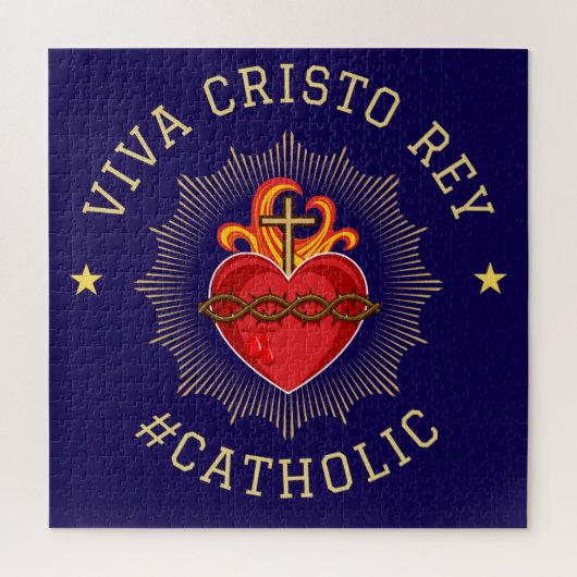 Viva Cristo Rey Heilig Hart Katholiek Legpuzzel (Verticaal)