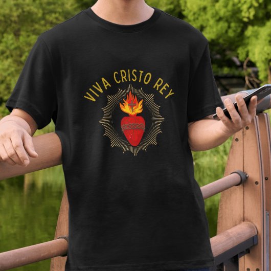 Viva Cristo Rey katholieke critici Sacred Heart T-shirt