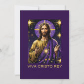Viva Cristo Rey Katholieke Jezus Christus de Konin Feestdagenkaart (Voorkant)
