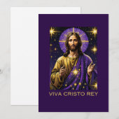 Viva Cristo Rey Katholieke Jezus Christus de Konin Feestdagenkaart (Voorkant / Achterkant)