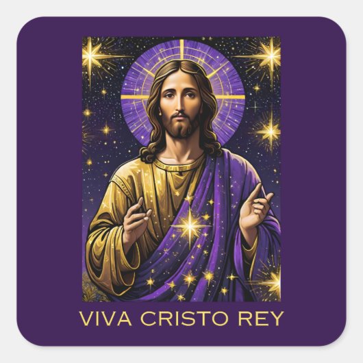 Viva Cristo Rey Katholieke Jezus Christus de Konin Vierkante Sticker (Voorkant)