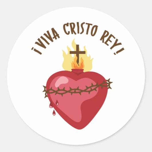 Viva Cristo Rey Ronde Sticker (Voorkant)