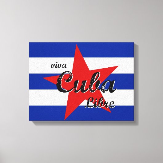 Viva Cuba Libre, Havana, Fidel Castro, Che Guevara Canvas Afdruk (Voorkant)