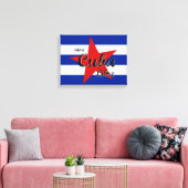 Viva Cuba Libre, Havana, Fidel Castro, Che Guevara Canvas Afdruk (Insitu (Woonkamer))