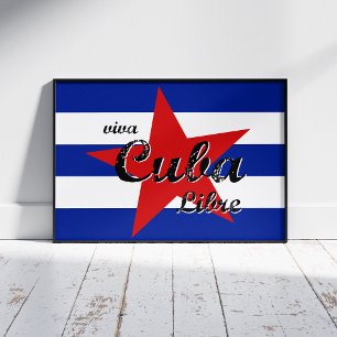 Viva Cuba Libre, Havana, Fidel Castro, Che Guevara Canvas Afdruk