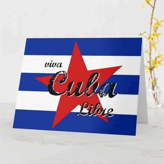 Viva Cuba Libre, Havana, Fidel Castro, Che Guevara Kaart (Gele Bloem)