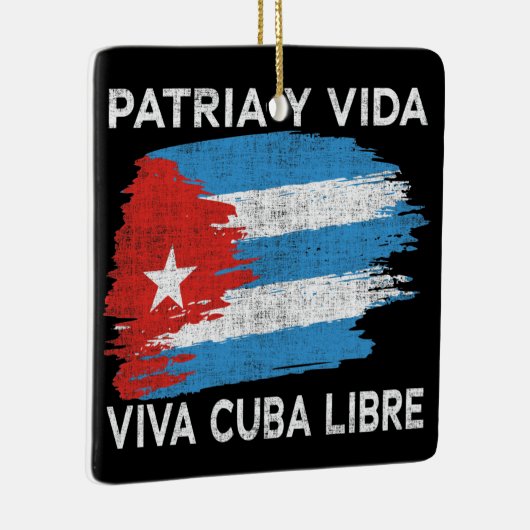 Viva Cuba Libre Patria Y Vida Cuba Vlag Keramisch Ornament (Rechts)