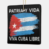 Viva Cuba Libre Patria Y Vida Cuba Vlag Keramisch Ornament (Links)