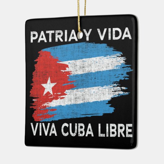 Viva Cuba Libre Patria Y Vida Cuba Vlag Keramisch Ornament (Links)