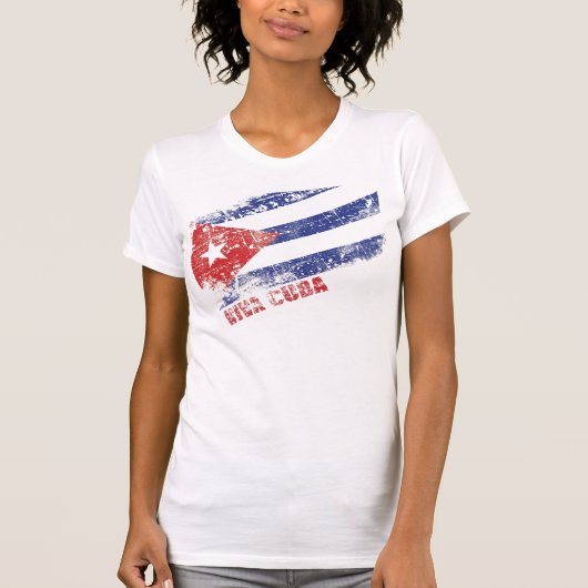 Viva Cuba - Onderdruk vlag T-shirt (Voorkant)