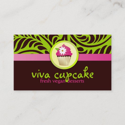 Viva Cupcake Green Visitekaartje (Voorkant)