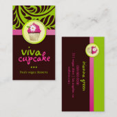 Viva Cupcake - Verticaal groen Visitekaartje (Voorkant / Achterkant)