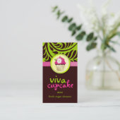 Viva Cupcake - Verticaal groen Visitekaartje (Staand voorkant)