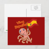 Viva Espana met Octopus Soccer Tshirt Briefkaart (Voorkant / Achterkant)