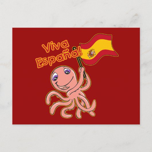 Viva Espana met Octopus Soccer Tshirt Briefkaart (Voorkant)